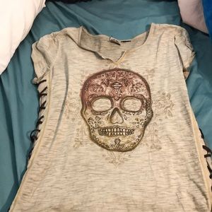 Skull glitter t shirt